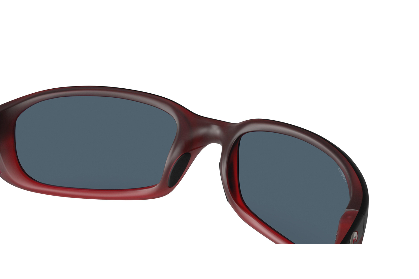 COSTA DEL MAR Brine Sunglasses with Red Sky Frame and Gray Polarized Lenses